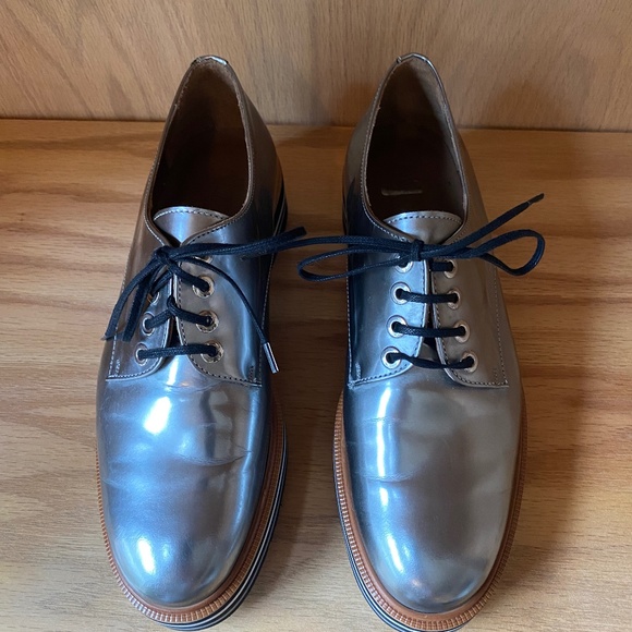 Altariva Roma Silver Platform Oxfords Size 6.5 - Picture 5 of 7